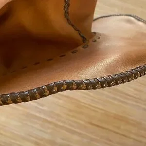 Vintage | Accessories | Vintage Leather Whipstitch Hat Brown  display picture 1